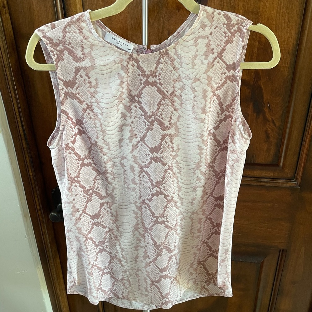 Equipment Pink Snakeskin Print Top